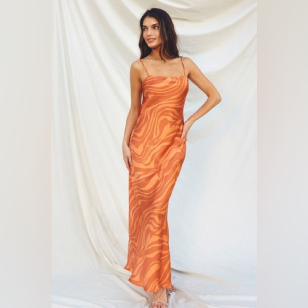 839. Wilder Days Draped Open Back Maxi Dress în Golden Sand